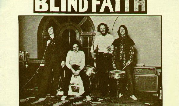 Originally released with a controversial cover featuring a topless pubescent girl, the Blind Faith album was eventually reissued with this photo of the band on the cover.