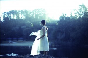 Anna Ash in white dress