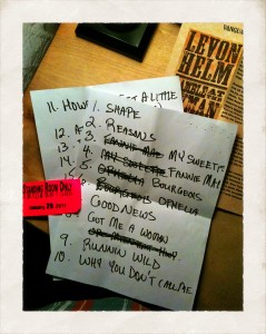 Set List Midnight Ramble 01/29/11
