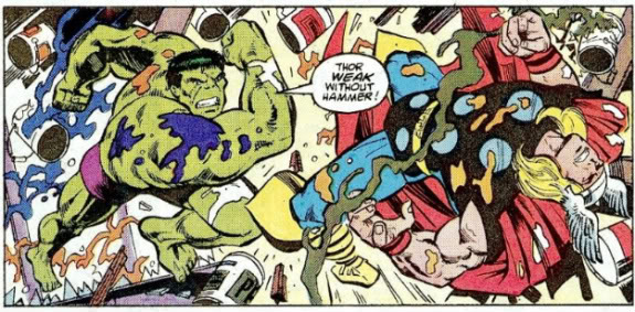 Hulk fighting Thor from Thor #385